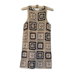 House Of Harlow 1960 Crochet Square Pattern Sleeveless Cotton/Acrylic Size XS